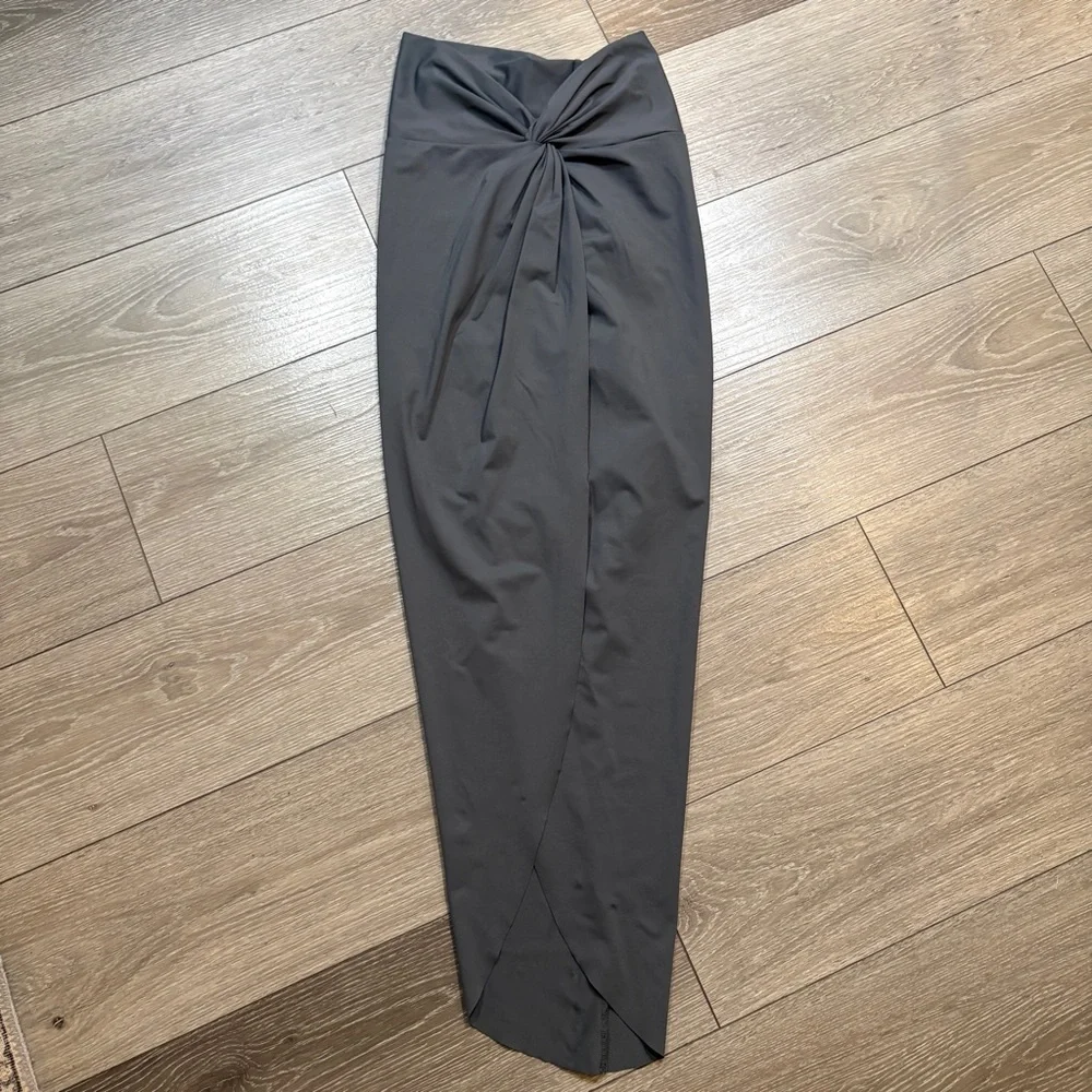 SKIMS Dark Gray Twist-Front Maxi Swim Sarong Size XXS